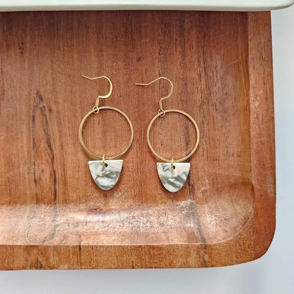 Iris Earrings - Sage