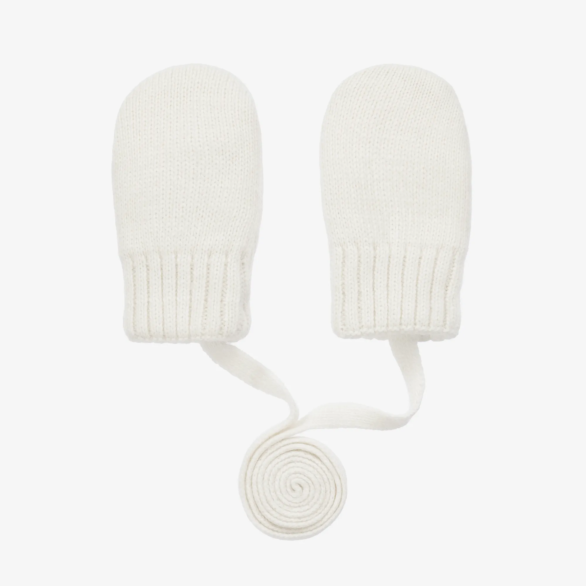 Ivory Wool & Cashmere Mittens