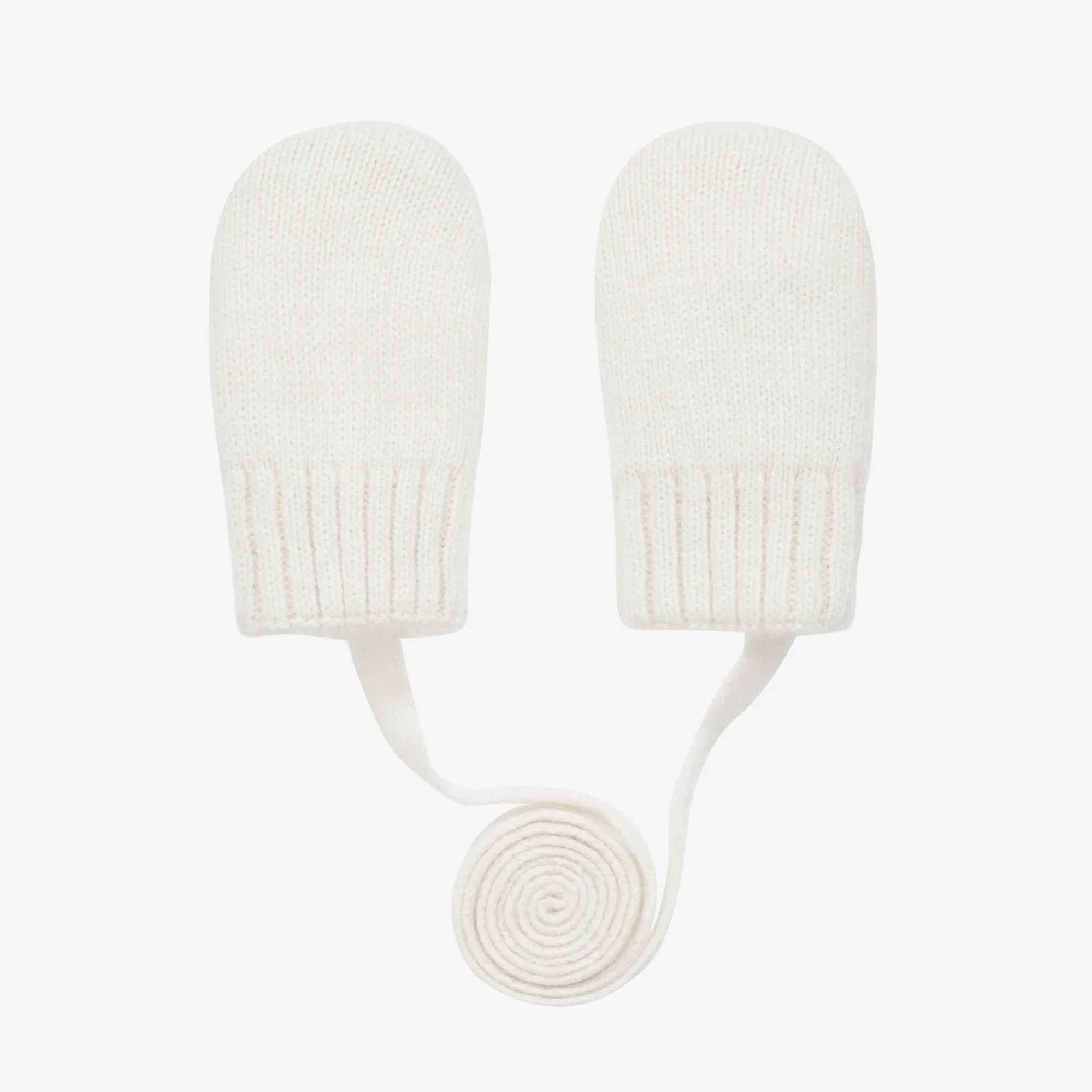 Ivory Wool & Cashmere Mittens