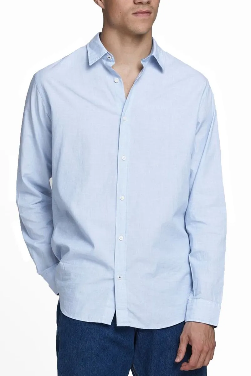 Jack & Jones Plain Poplin Shirt Cashmere Blue