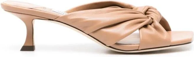 Jimmy Choo Avenue 50mm leather mules Neutrals