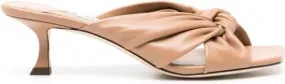 Jimmy Choo Avenue 50mm leather mules Neutrals