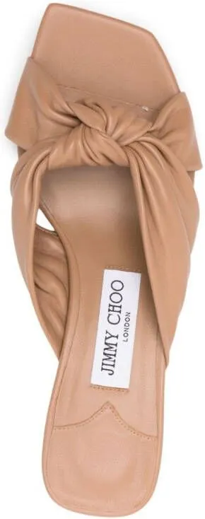 Jimmy Choo Avenue 50mm leather mules Neutrals