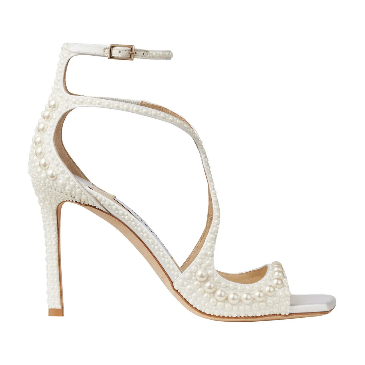 JIMMY CHOO Azia 95 Strappy Heeled Sandals - White