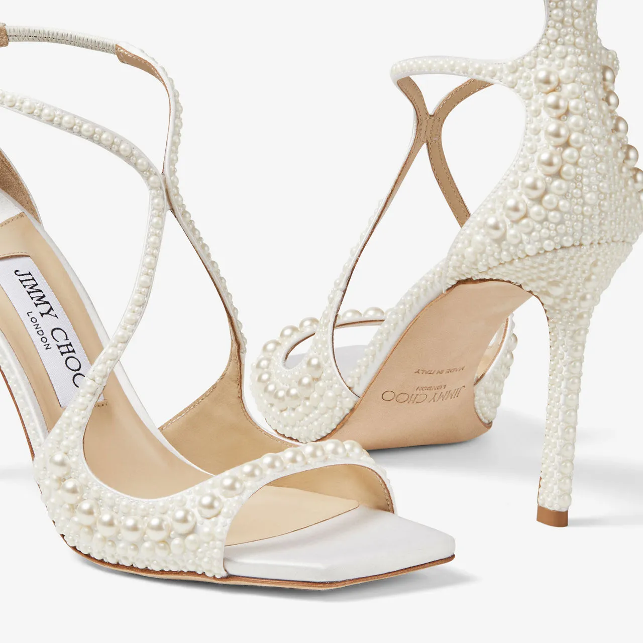 JIMMY CHOO Azia 95 Strappy Heeled Sandals - White