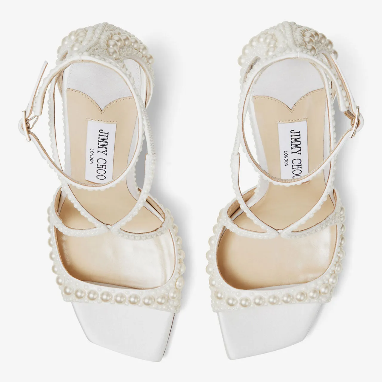 JIMMY CHOO Azia 95 Strappy Heeled Sandals - White