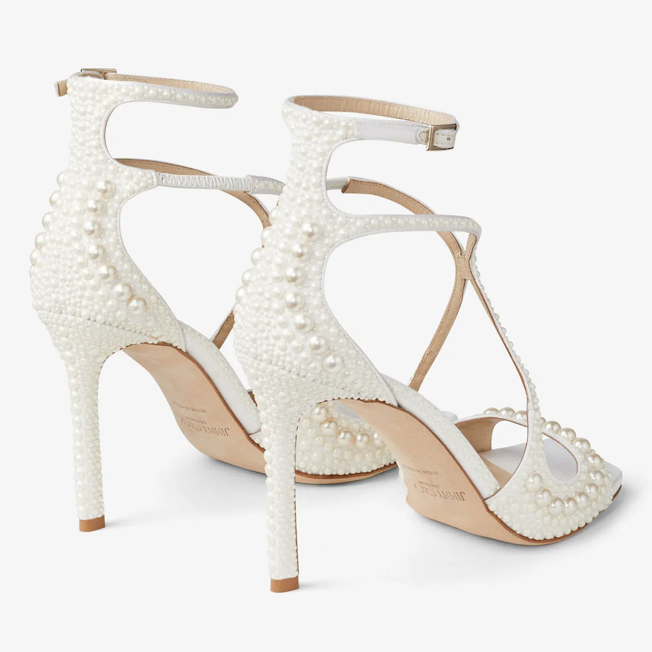 JIMMY CHOO Azia 95 Strappy Heeled Sandals - White