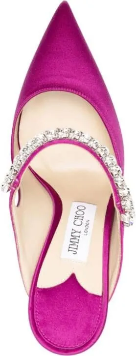 Jimmy Choo Bing 100mm crystal-embellished mules Purple