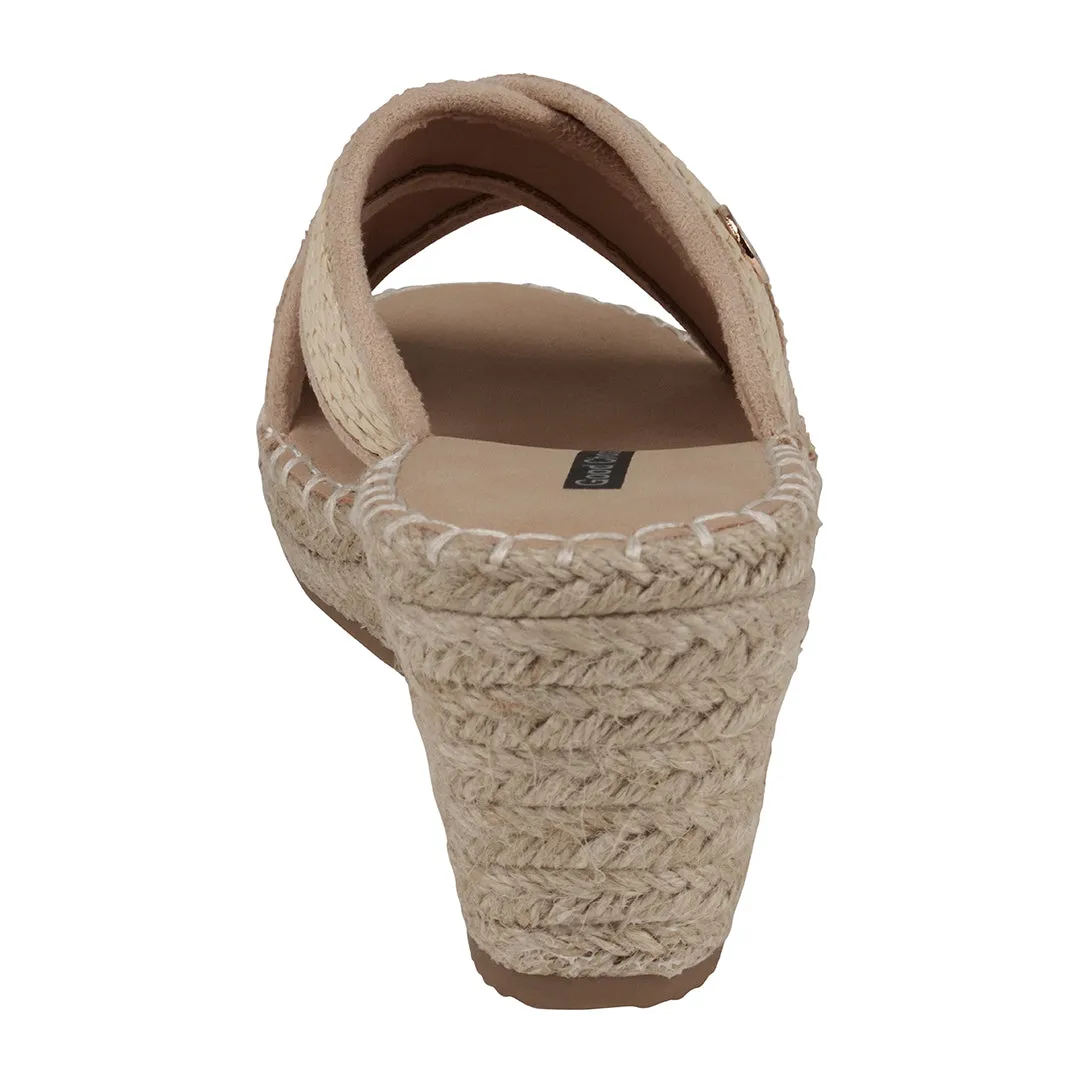 Jimmy Nude Espadrille Wedge Sandals