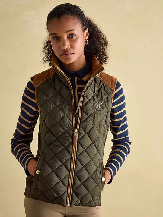 Joules Braemar Luxe Showerproof Diamond Quiled Gilet