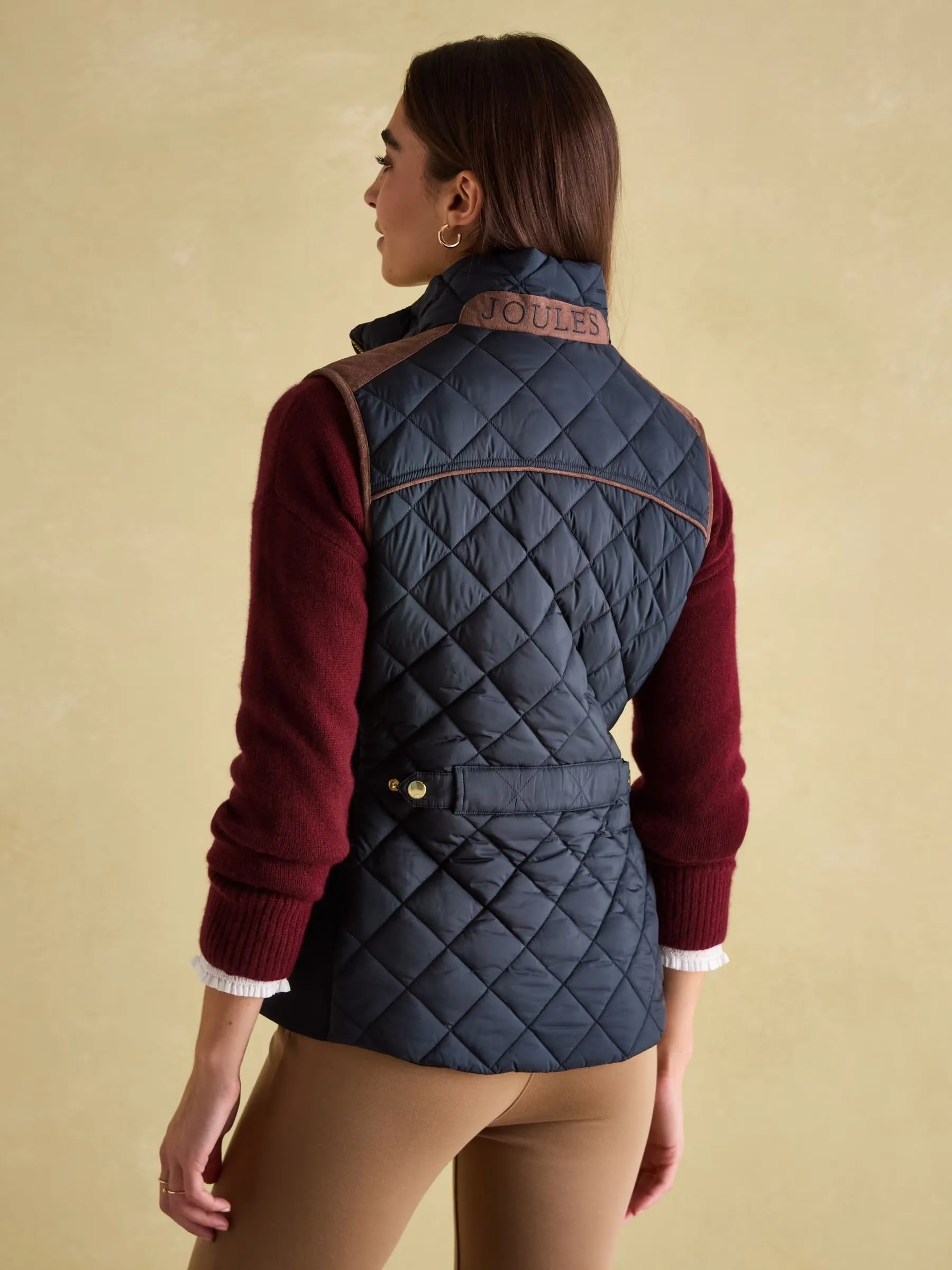 Joules Braemar Luxe Showerproof Diamond Quiled Gilet