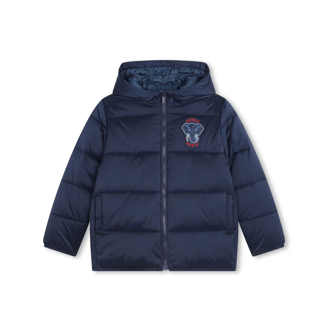 KENZO Elephant Logo Puffer Jacket - Navy