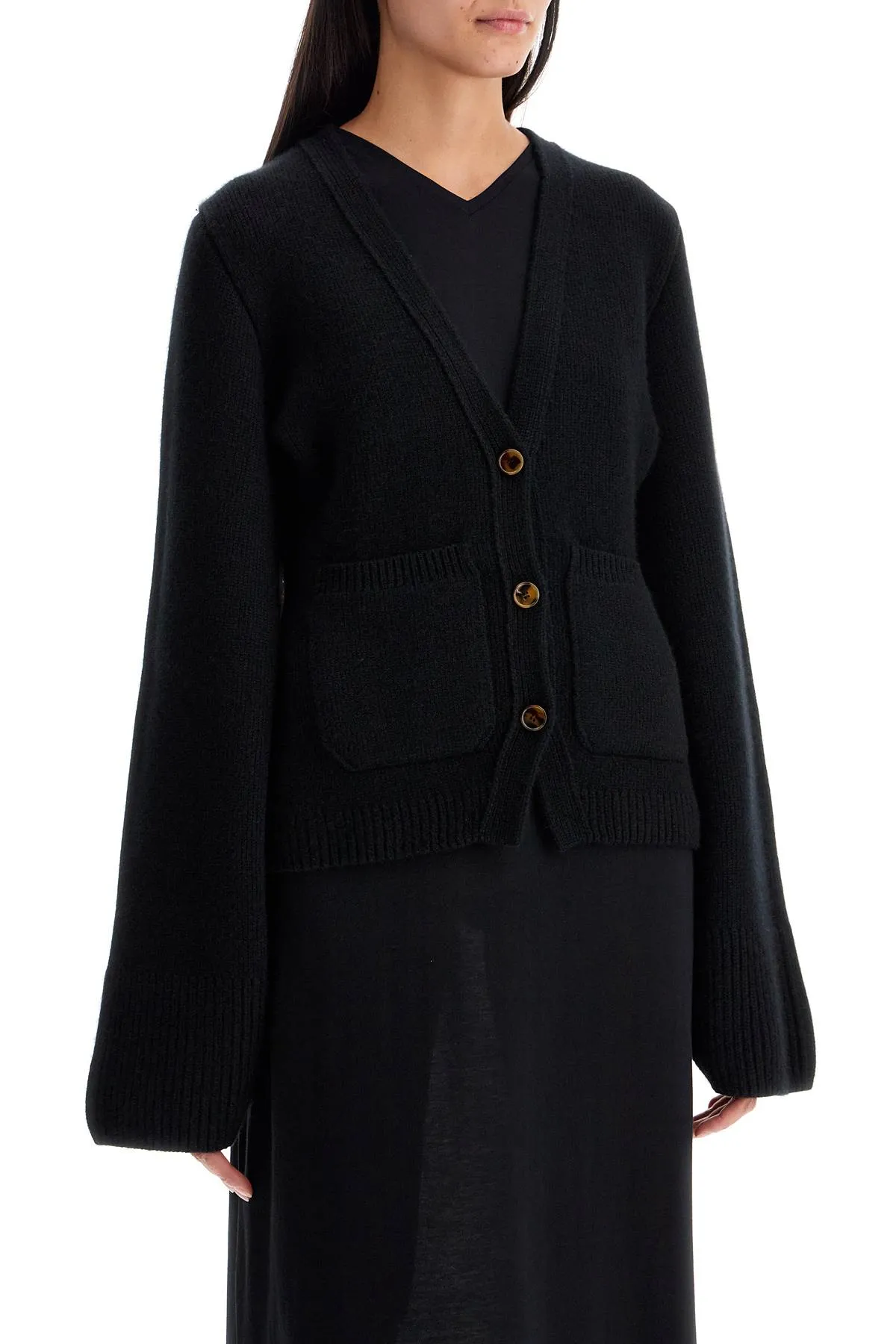 Khaite Scarlet Cashmere Cardigan   Black