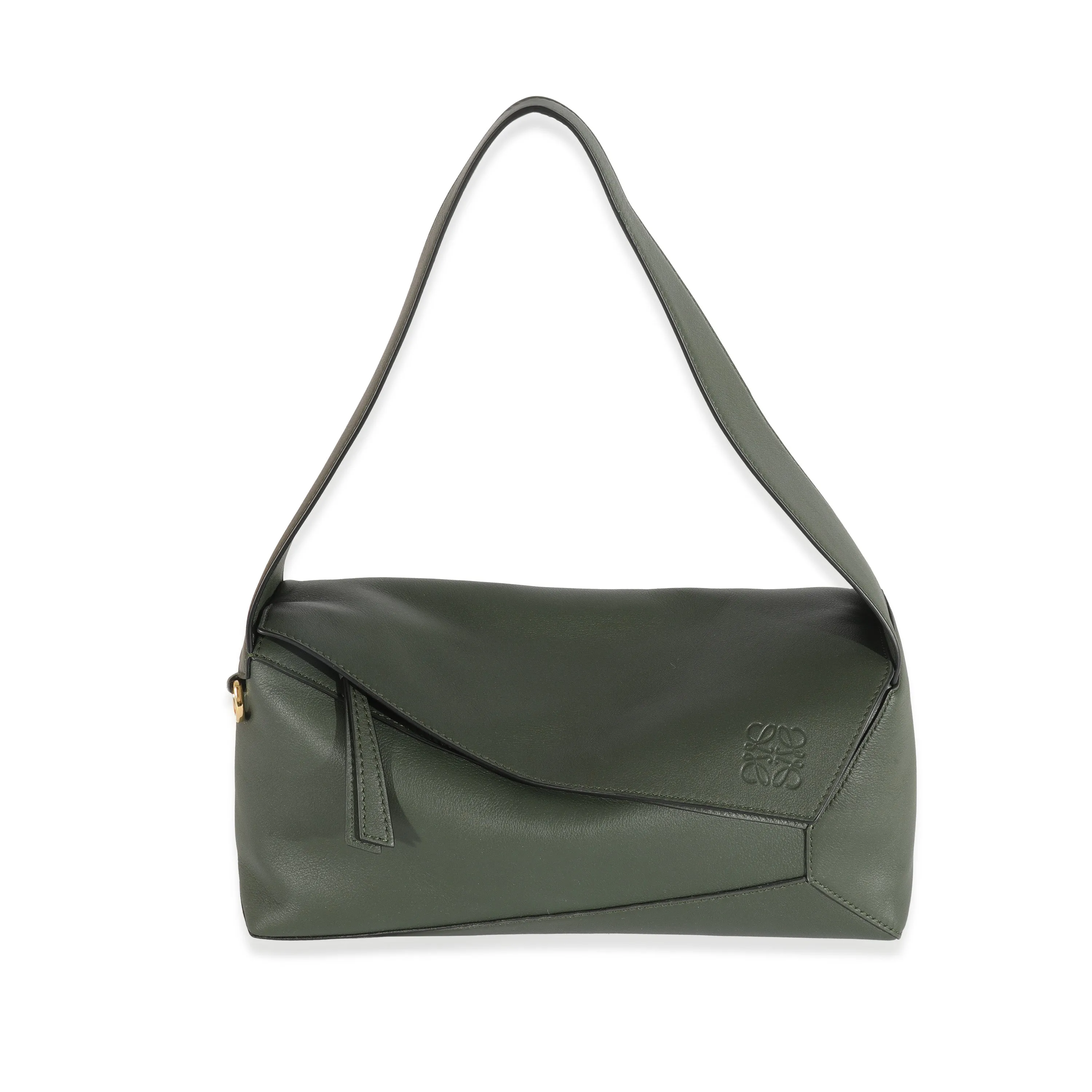 Khaki Leather Puzzle Hobo