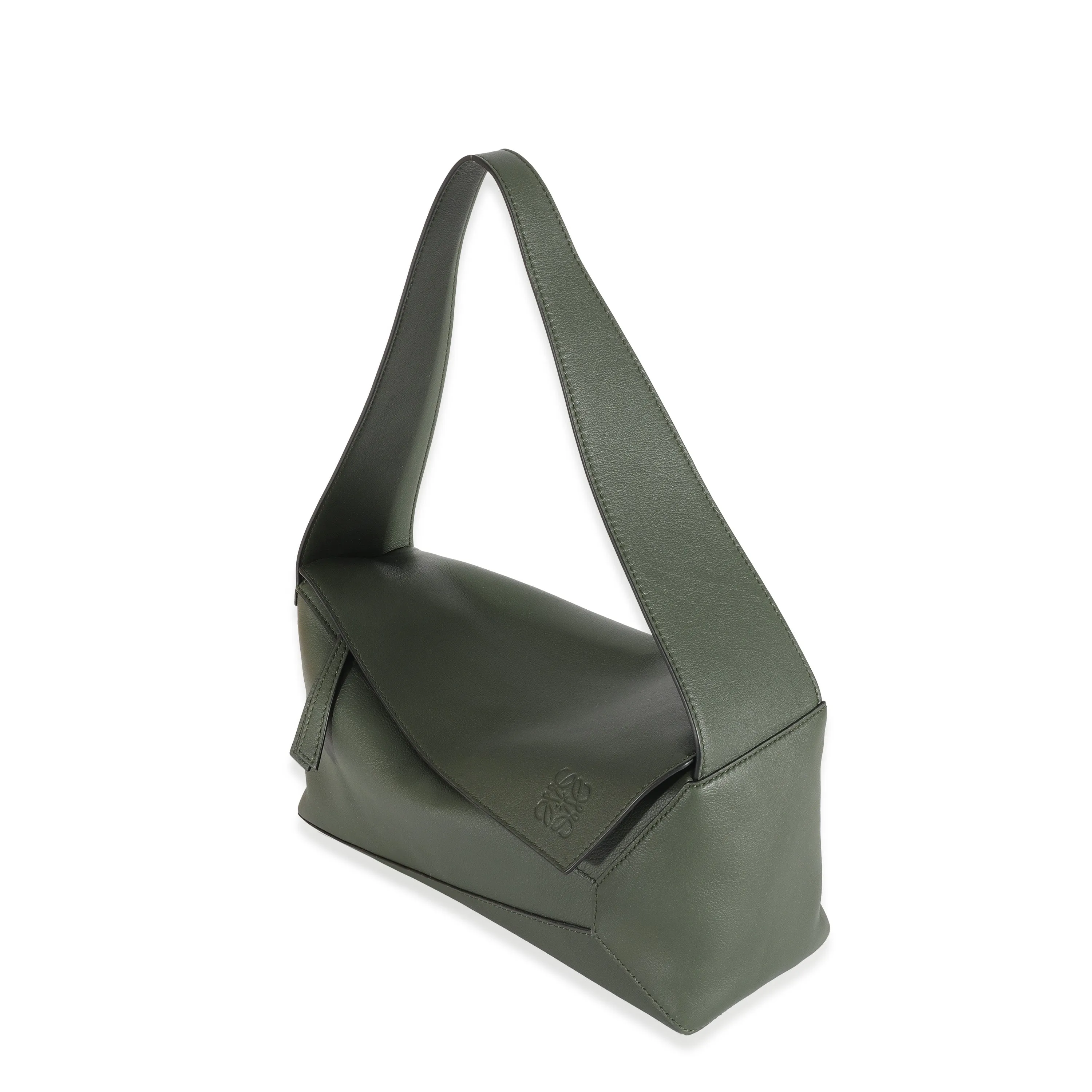 Khaki Leather Puzzle Hobo