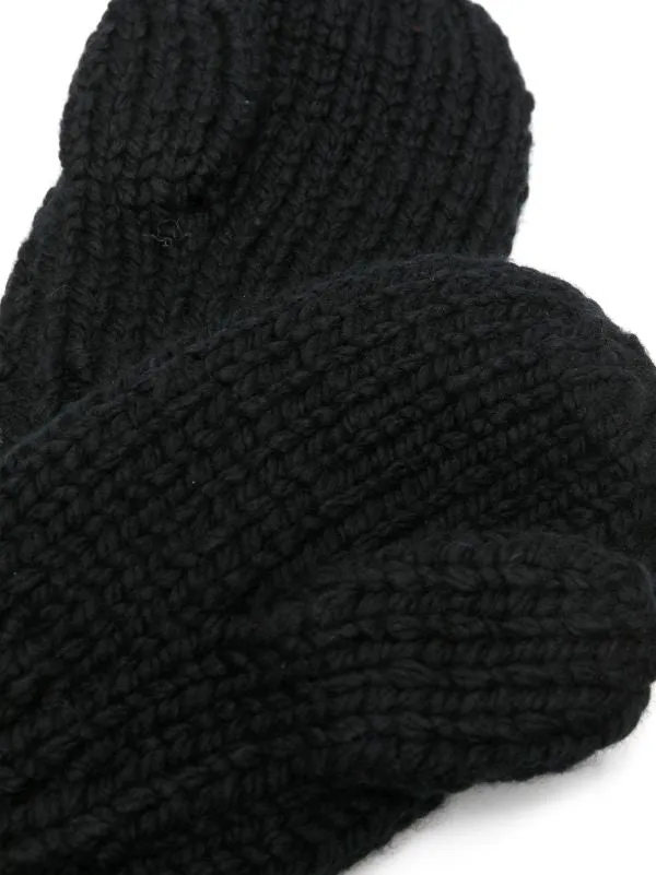 Knitted Mittens - Black