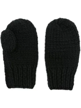 Knitted Mittens - Black