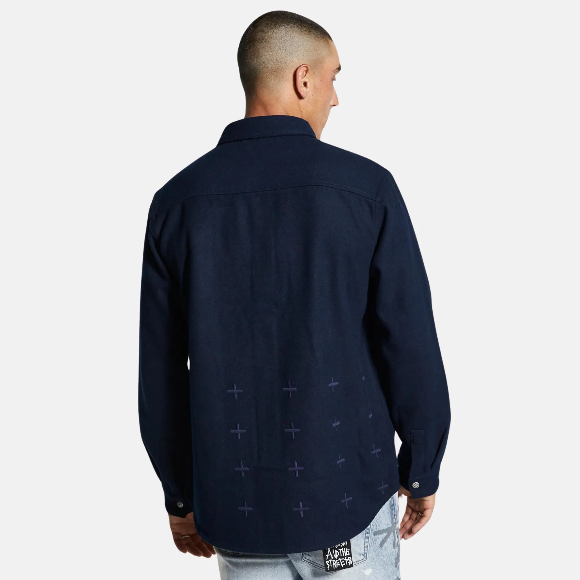 Ksubi Snakebite Navy Wool Shirt