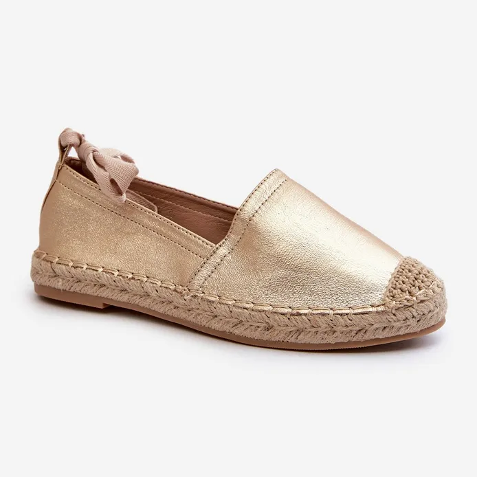 Laced Eco Leather Espadrilles Gold Ismanne golden