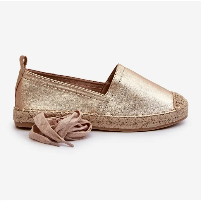 Laced Eco Leather Espadrilles Gold Ismanne golden