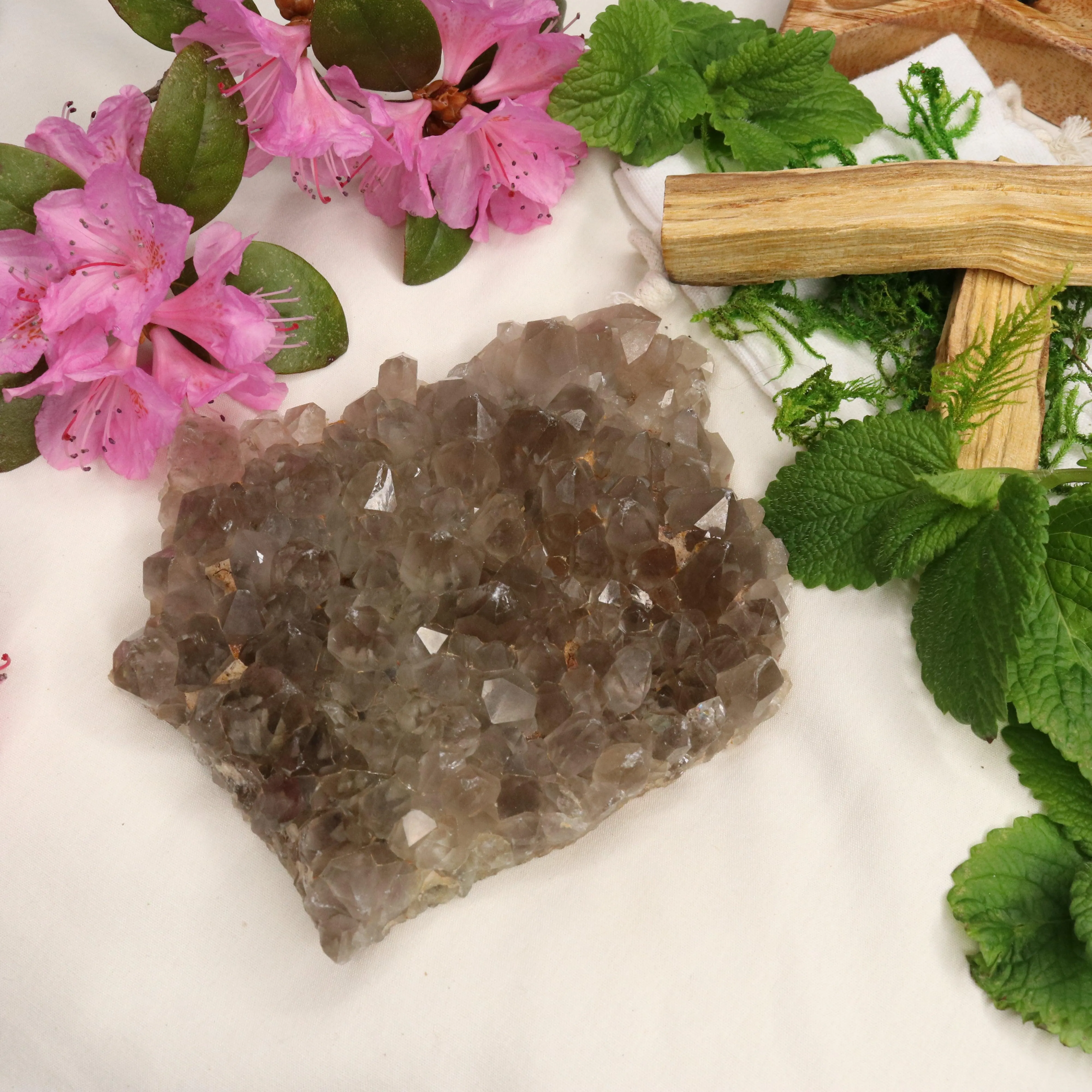 Large Grade A Smoky Quartz Cluster ~ Grounding and Meditative