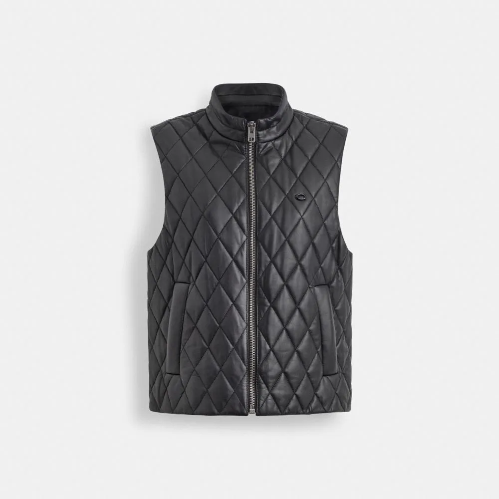 LEATHER QUILTED VEST