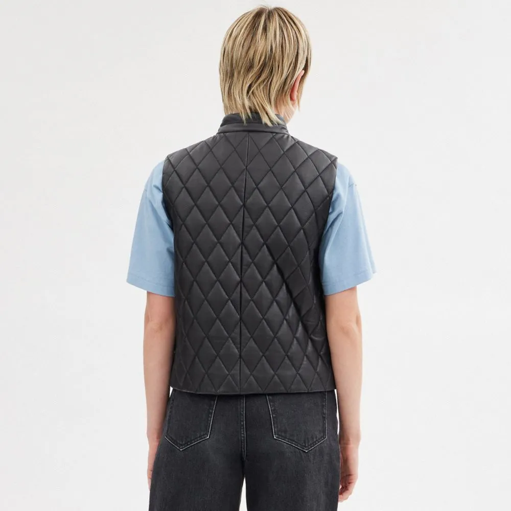 LEATHER QUILTED VEST