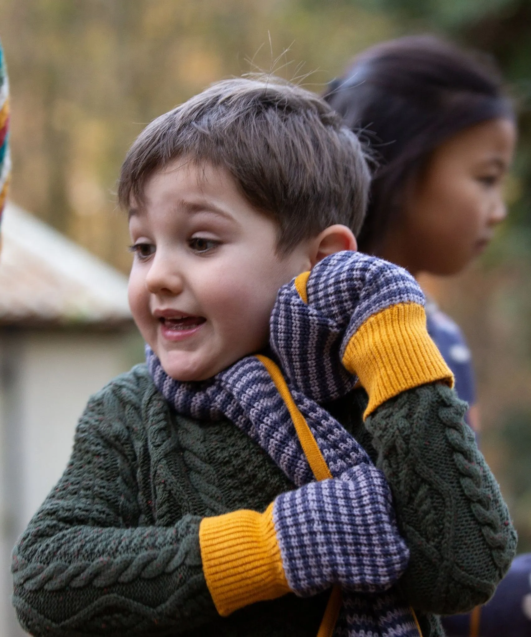 LGR Dreamy Blue Striped Knitted Mittens