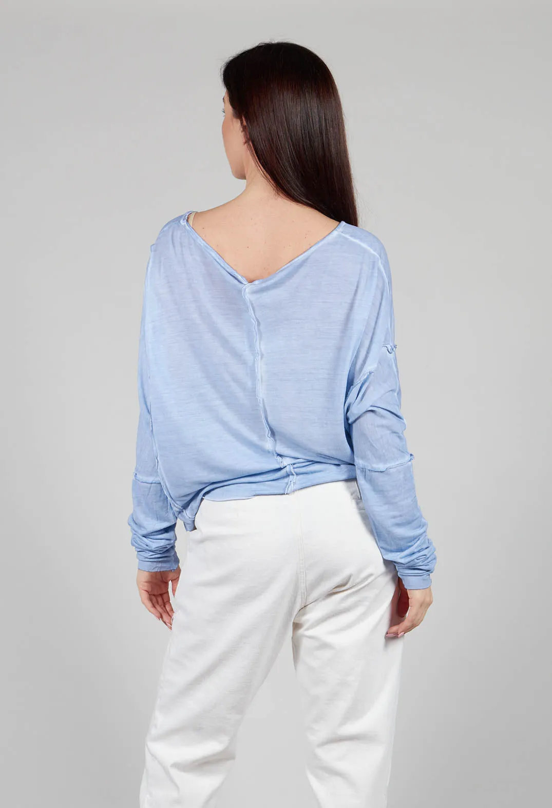 Lightweight Jersey Top with Seam Detail in Indigo