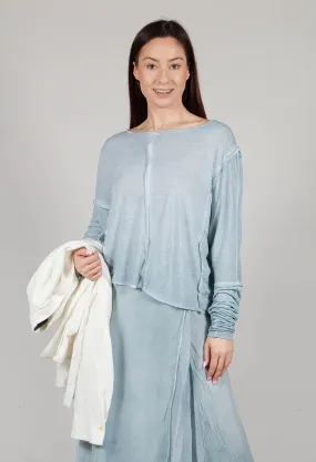 Lightweight Jersey Top with Seam Detail in Mint