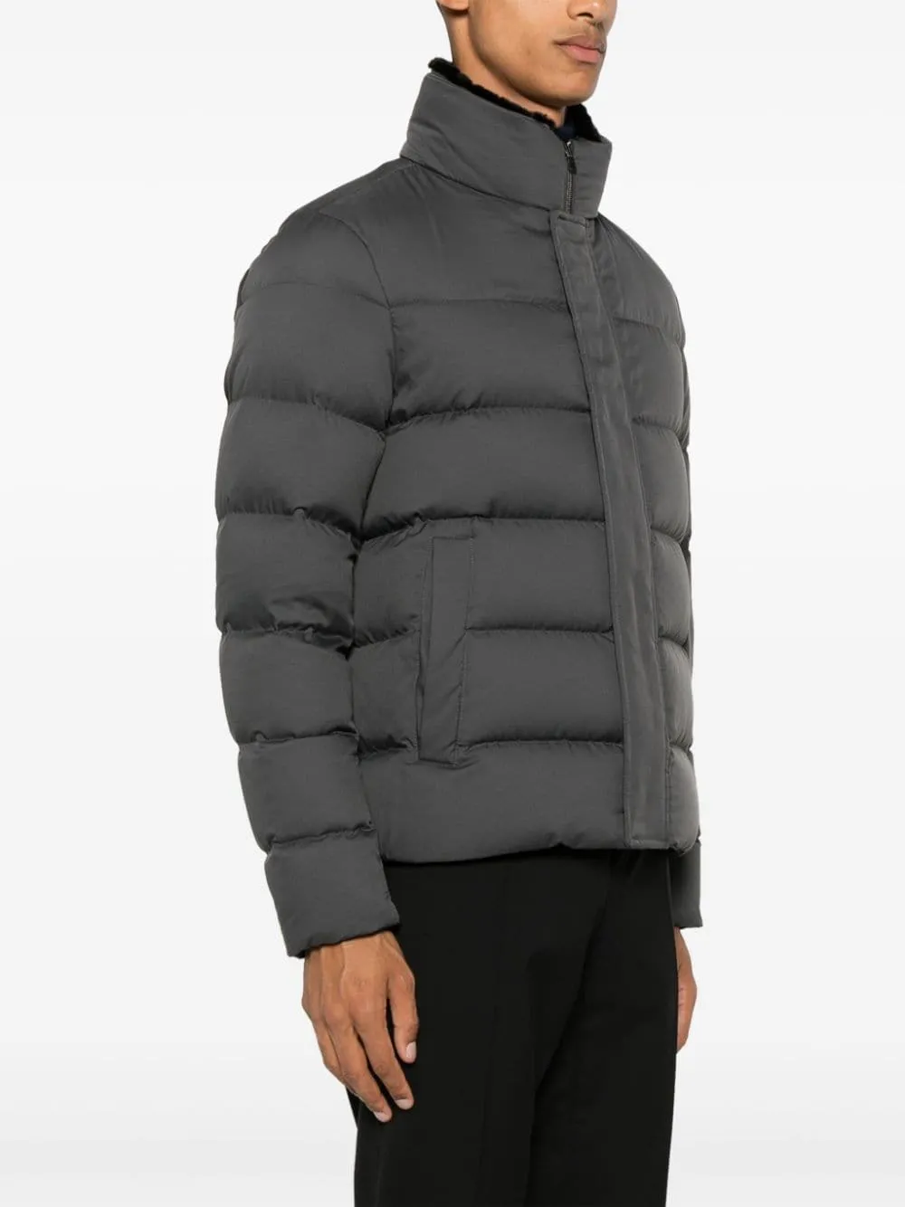 LOGO-PLAQUE PUFFER JACKET