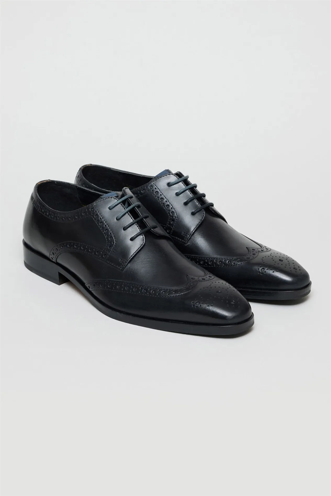 Luca Black Leather Brogues