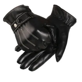 Luxury Men Leather Capacitive Screen Gloves Warm Super &