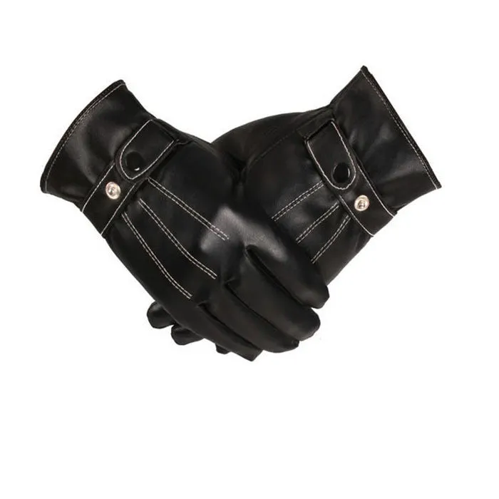 Luxury Men Leather Capacitive Screen Gloves Warm Super &