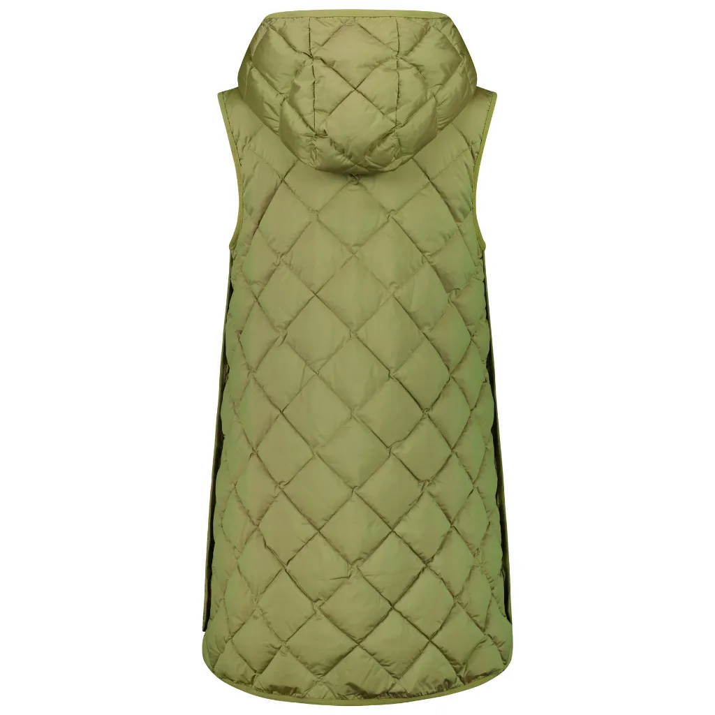 Mae Quilted Long Vest - Avacado