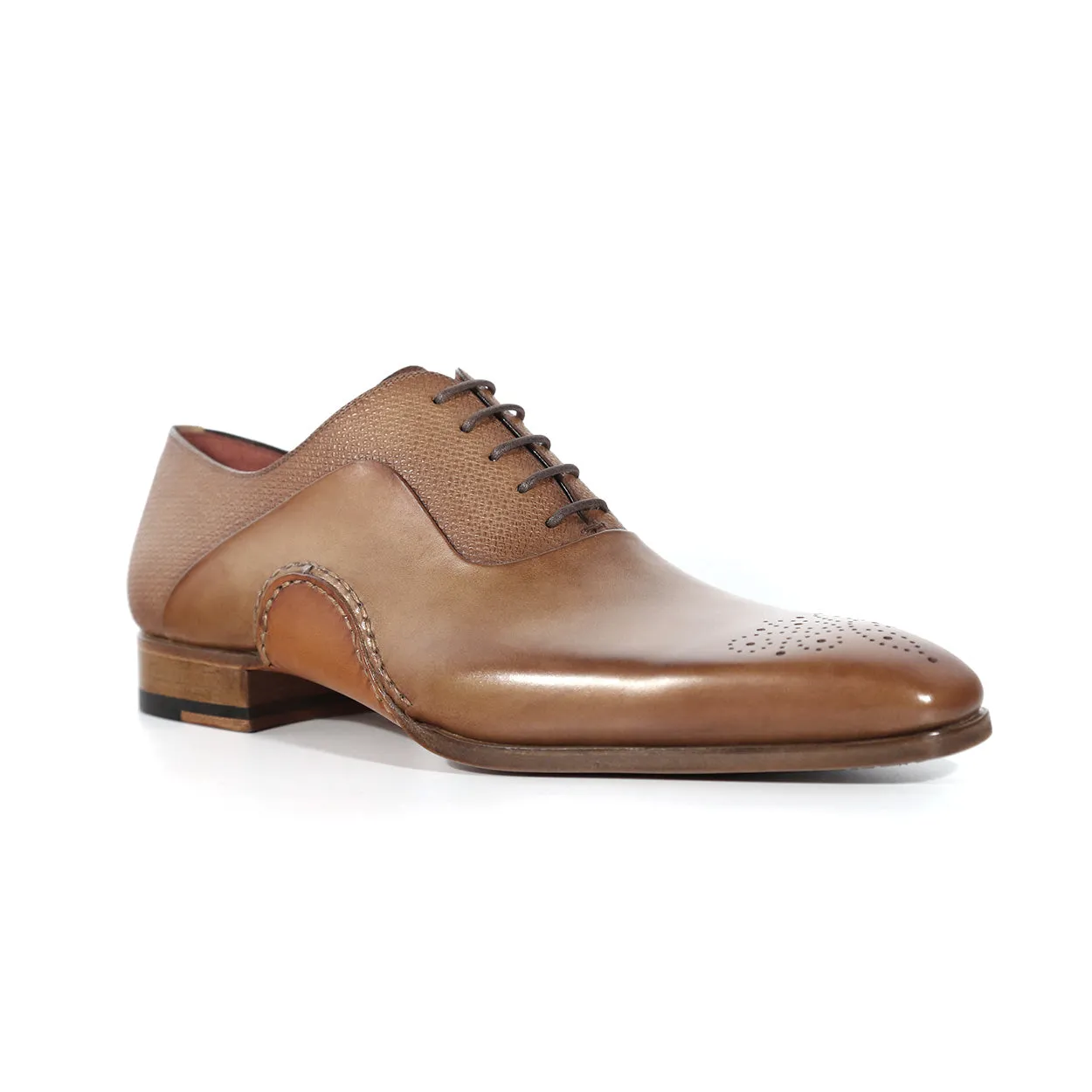 Magnanni 20120 Sanchez II Men's Shoes Taupe Grabado Print / Calf-Skin Leather Oxfords (MAGS1130)