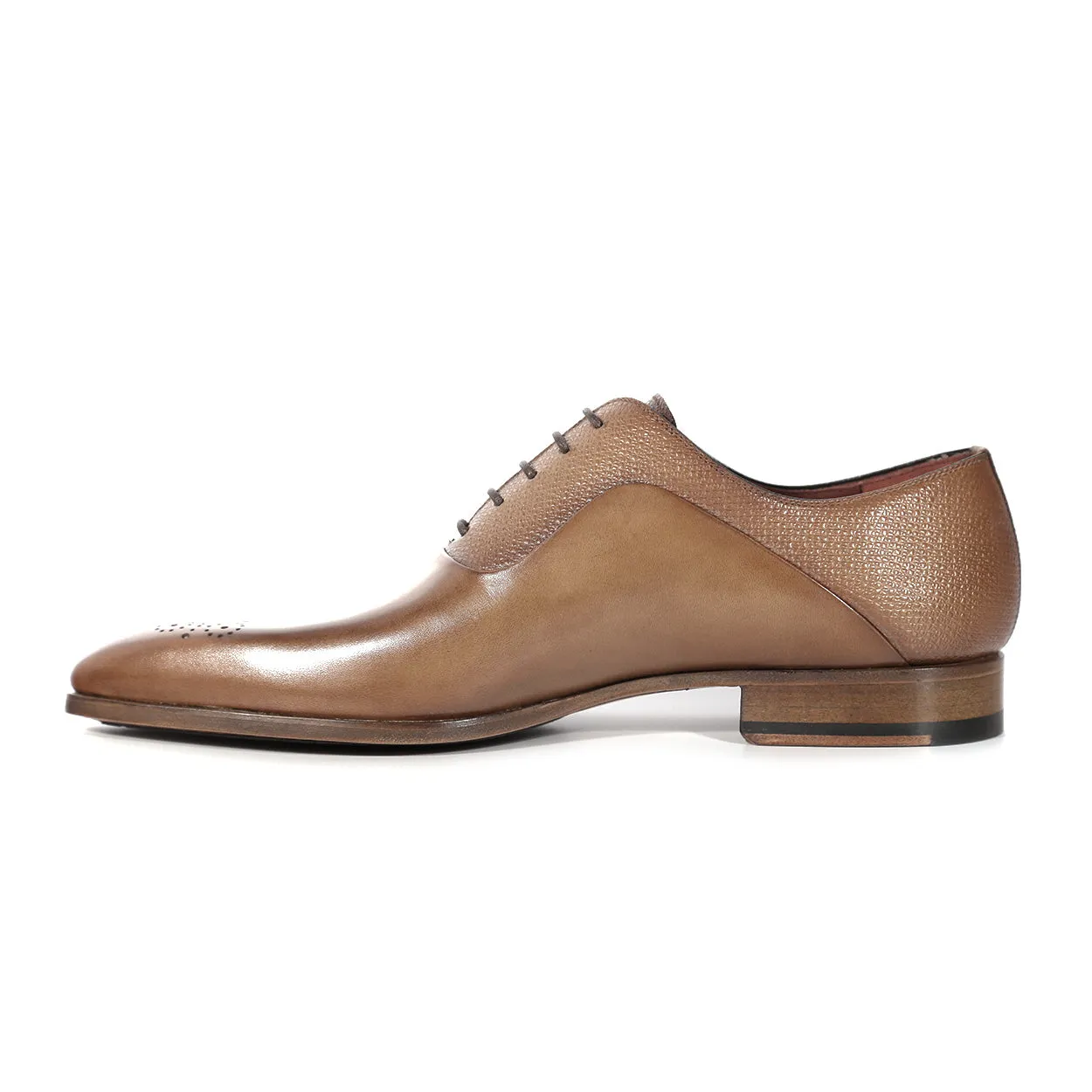 Magnanni 20120 Sanchez II Men's Shoes Taupe Grabado Print / Calf-Skin Leather Oxfords (MAGS1130)