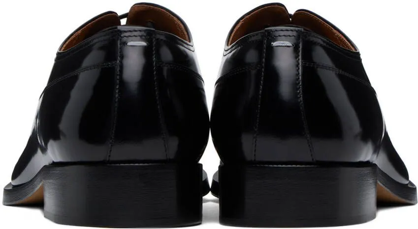 Maison Margiela Black Waxed Leather Oxfords