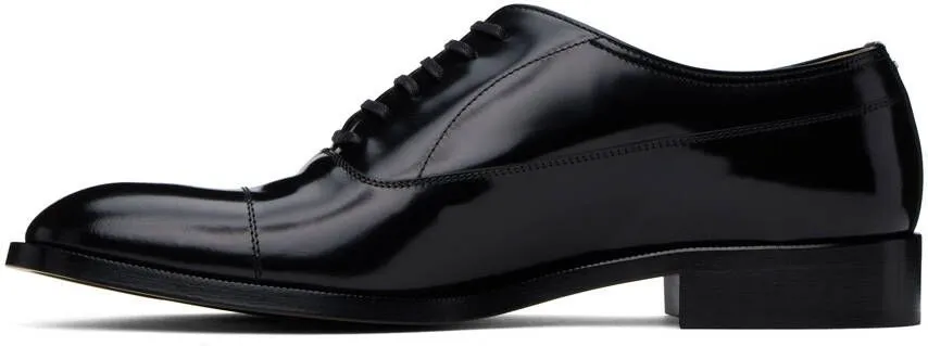 Maison Margiela Black Waxed Leather Oxfords