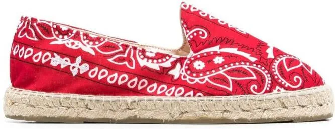 Manebi bandana-print espadrilles Red