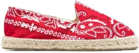 Manebi bandana-print espadrilles Red