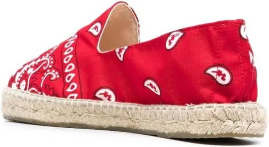 Manebi bandana-print espadrilles Red