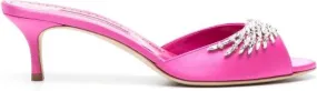 Manolo Blahnik Lumana 50mm satin mules Pink