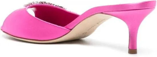 Manolo Blahnik Lumana 50mm satin mules Pink