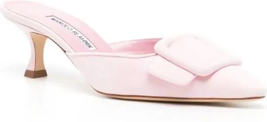 Manolo Blahnik Maysale 60mm suede mules Pink