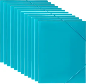 Marbig Document File Wallet Folder Elastic Strap A4 Marine Blue 12 Pack