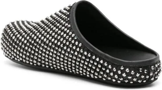 Marni rhinestone-embellished leather mules Black