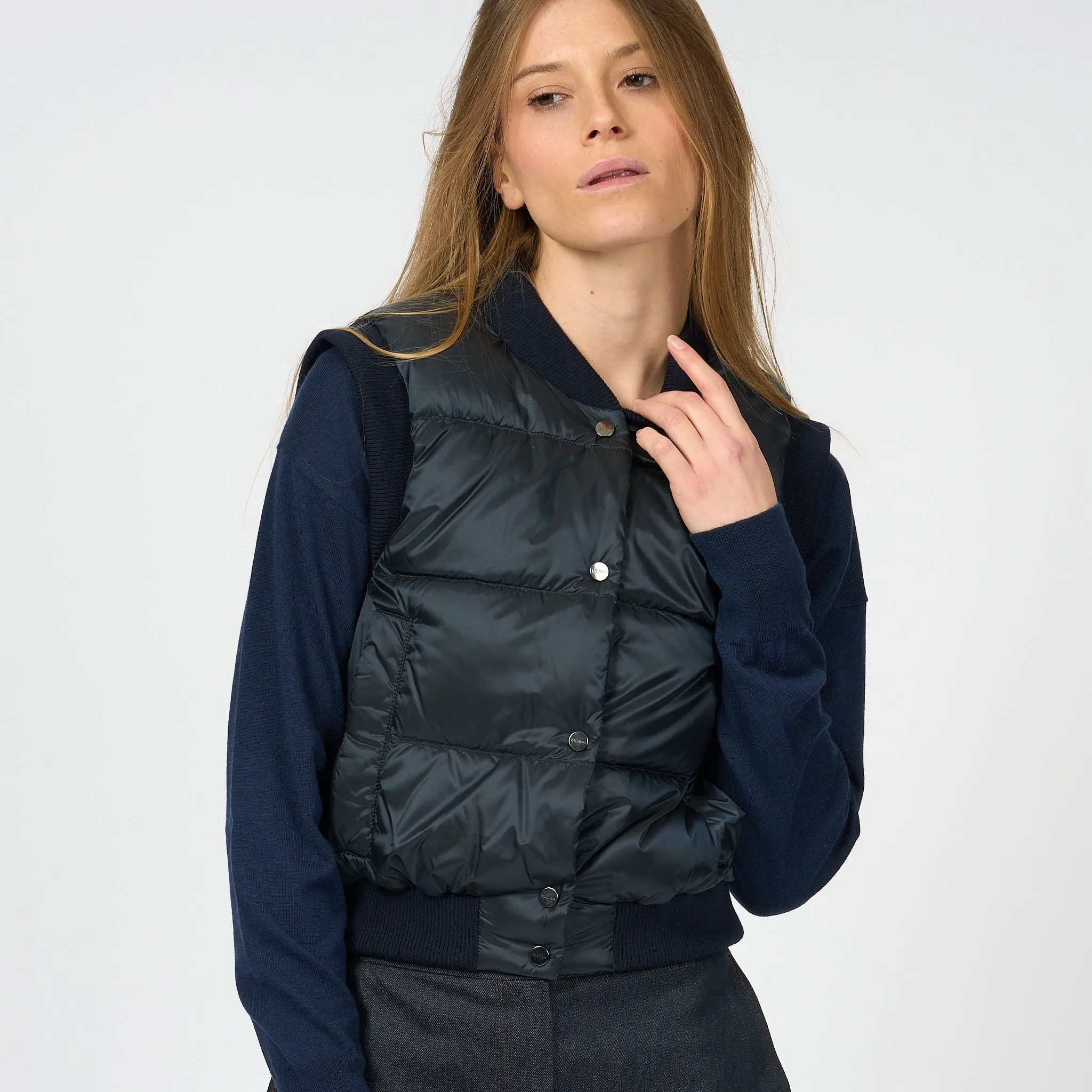 Max Mara Gilet Asoft Corto Imbottito Blu Donna