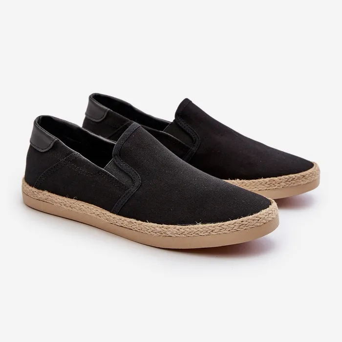 Men's Espadrilles Sneakers With Braid Black Fenen