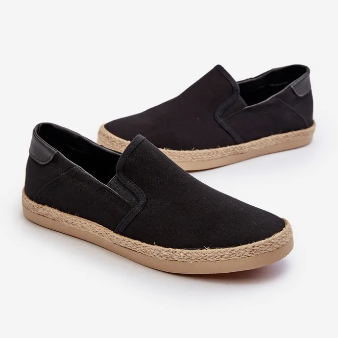 Men's Espadrilles Sneakers With Braid Black Fenen